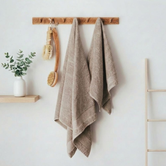 Drap de bain coton bio coloris muscade