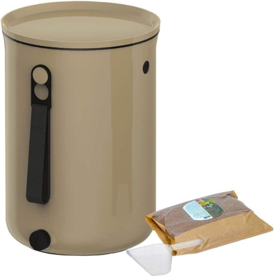 Composteur Bokashi Organko 2 – 9,6 L – Cappuccino – Activateur inclus