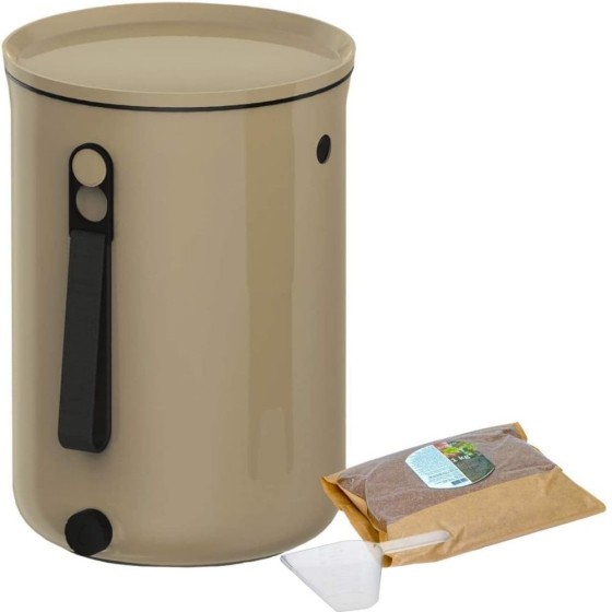 Composteur Bokashi Organko 2 – 9,6 L – Cappuccino – Activateur inclus