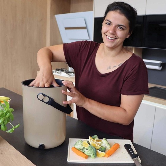 Composteur Bokashi Organko 2 – 9,6 L – Cappuccino – Activateur inclus