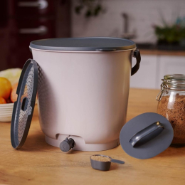 Composteur Bokashi Essential – 15,3 L – Gris clair – Activateur inclus