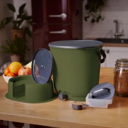 Composteur Bokashi Essential + base – 15,3 L – Olive – Activateur inclus