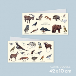 Animaux des montagnes - Carte double