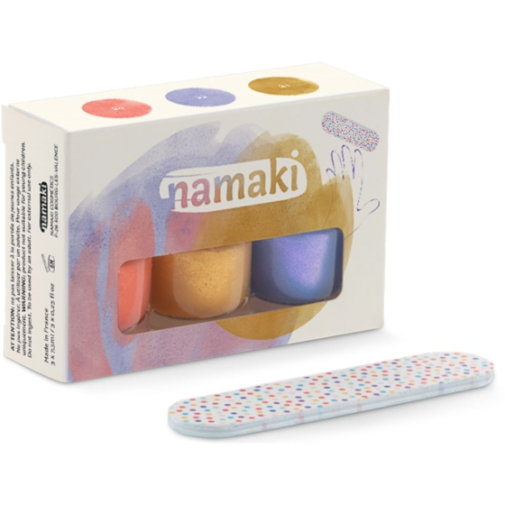 Coffret 3 vernis pelables enfant Soleil Couchant + lime