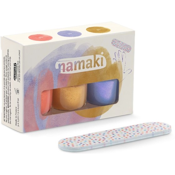 Coffret 3 vernis pelables enfant Soleil Couchant + lime