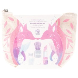 Trousse Scintillante Rose – Pinceau argentetbaume Framboise