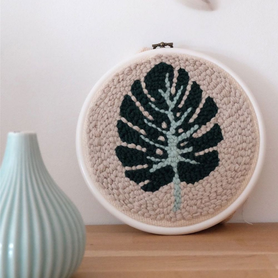 Kit Punch Needle - Feuille Monstera