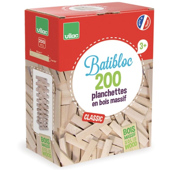 Batibloc : 200 planchettes en bois massif