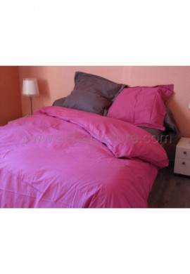 Housse de couette BIO lit 2 personnes, 240 x 220 cm, coloris corail